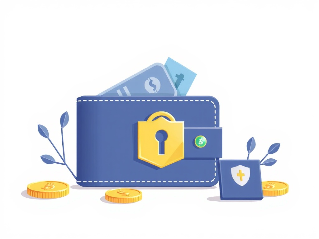 Hardware wallet with recovery seed card on a desk